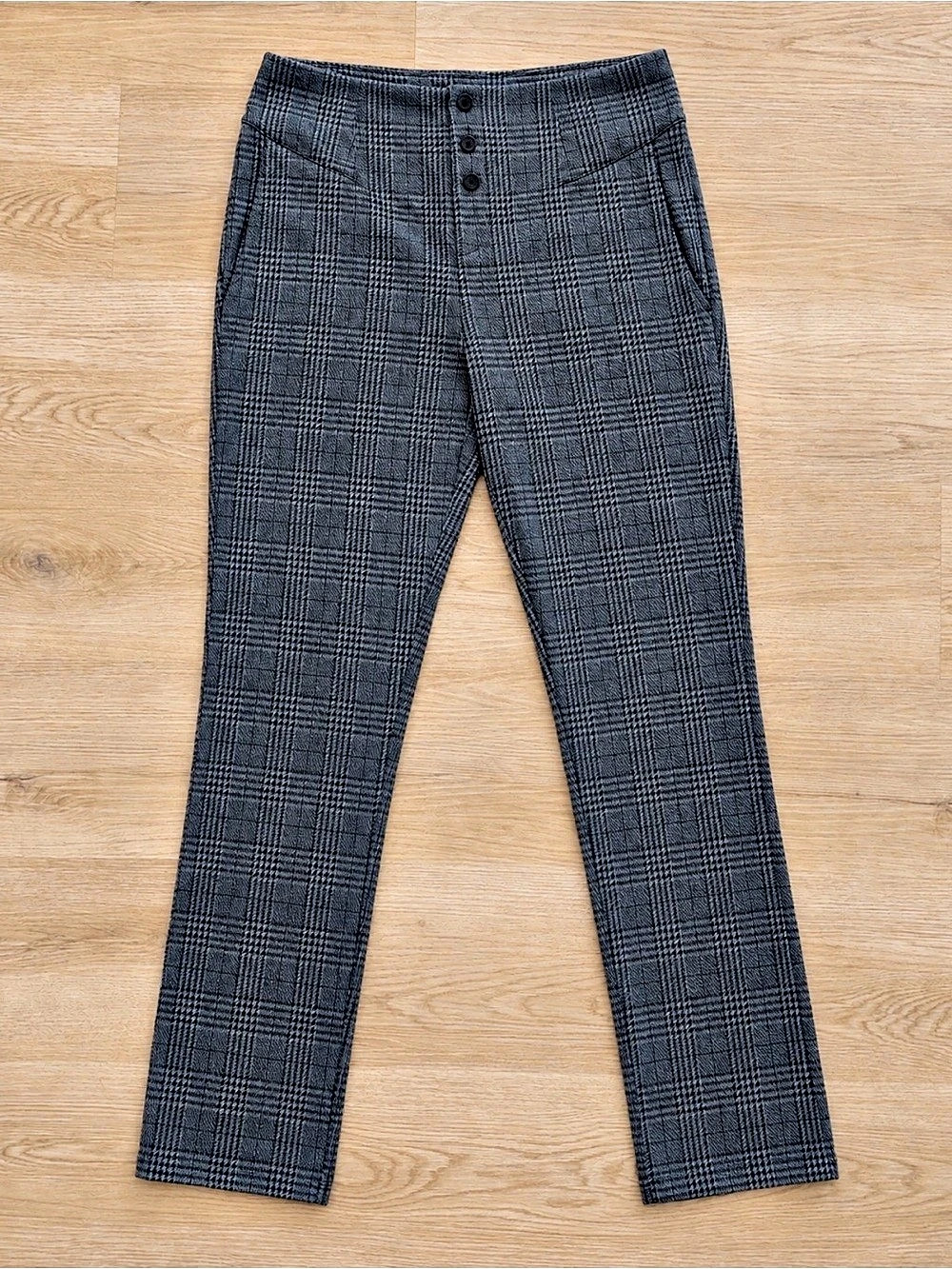 Halara Flex High Waisted Houndstooth Plaid Skinny Work Pants with Pockets Work